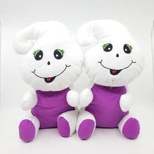 Toymax Friendly Ghost Plush White Purple Halloween Decor Toy 13" Bundle Lot of 2